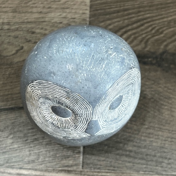 Islay Grimes Cast Stone Owl Art Sculpture MCM Gray White Mid Century Artist 3.5” - Picture 7 of 7
